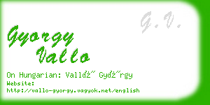 gyorgy vallo business card